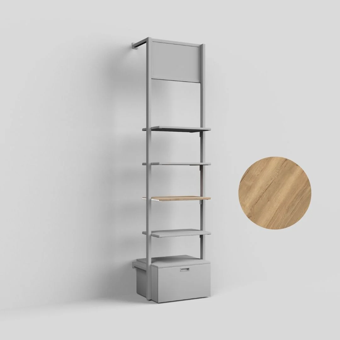 Holzfachboden Ceres, 19 mm, inkl. Konsolen weiß Struktur, Dekor nach Wahl - Image 3