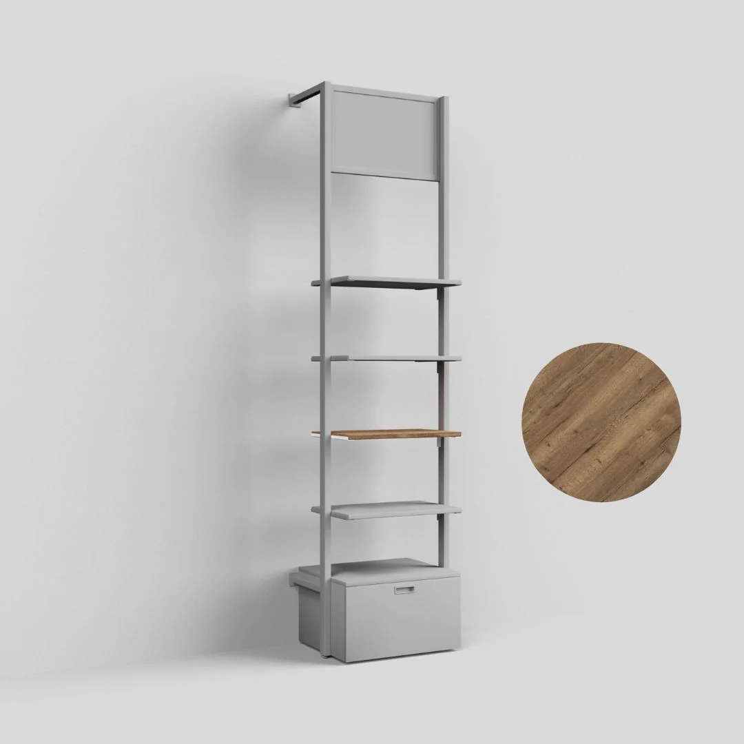 Holzfachboden Ceres, 19 mm, inkl. Konsolen weiß Struktur, Dekor nach Wahl - Image 4