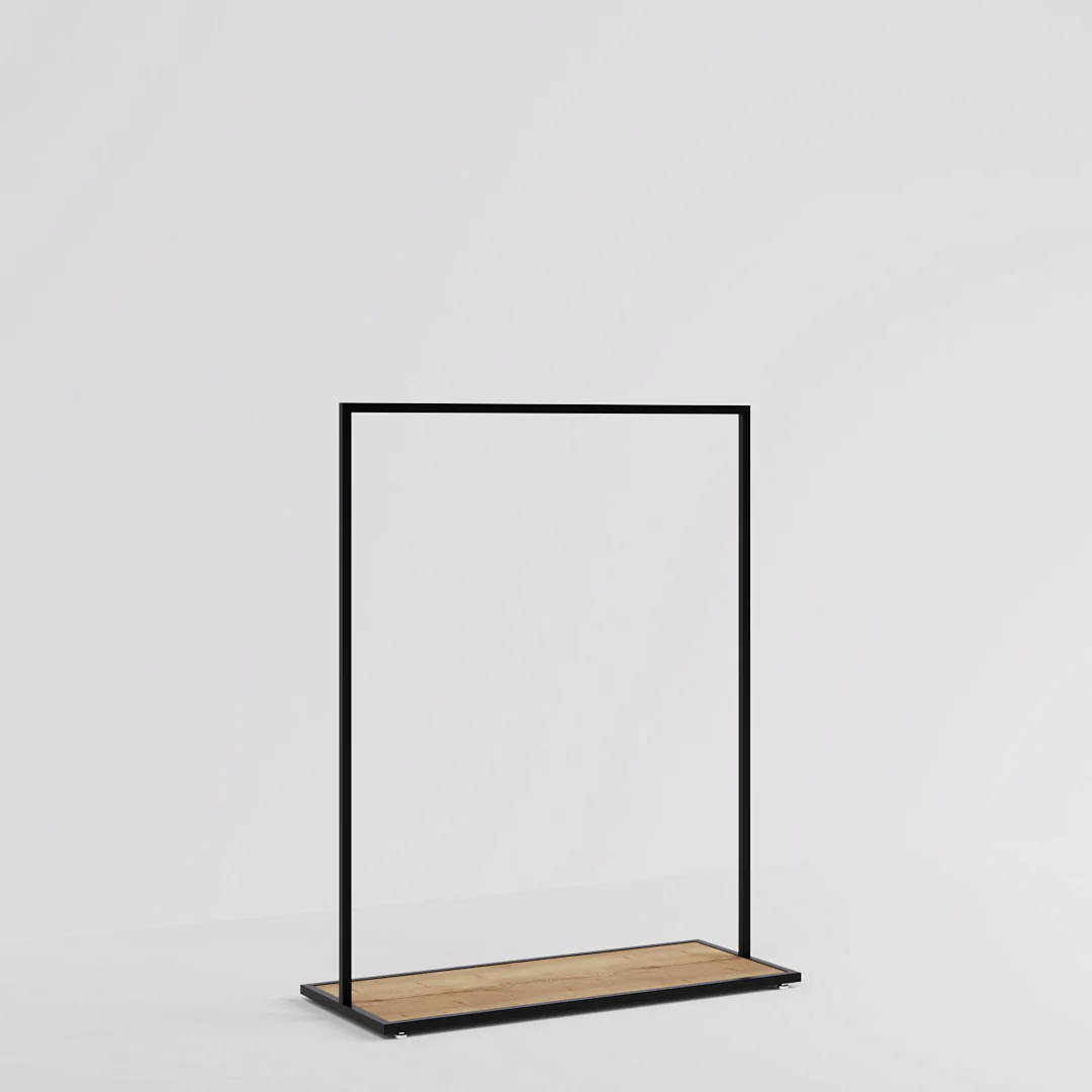 Konfektionsständer Como, schwarz mit Holzsockel, B 120, 3 Höhen - Image 10