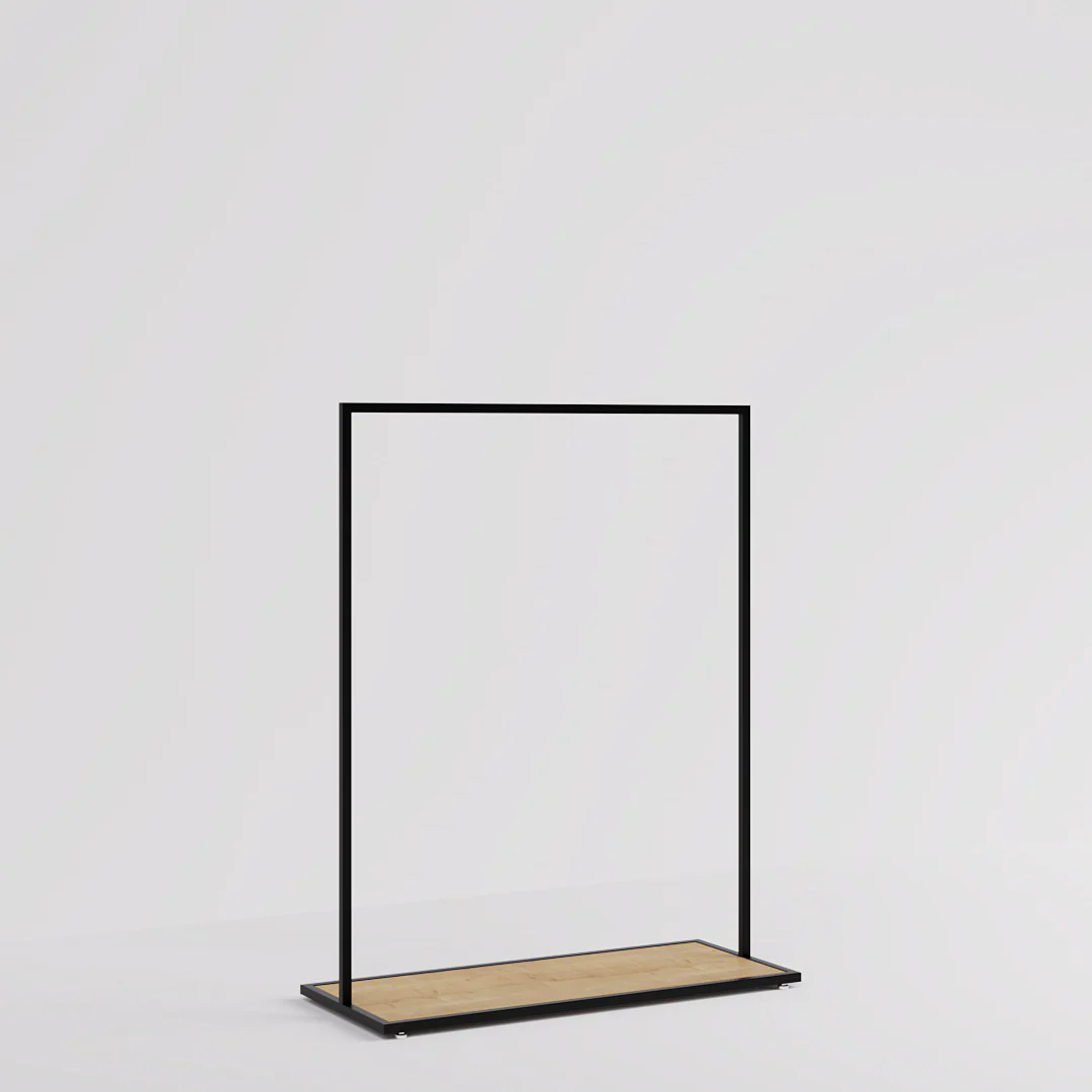 Konfektionsständer Como, schwarz mit Holzsockel, B 120, 3 Höhen - Image 11