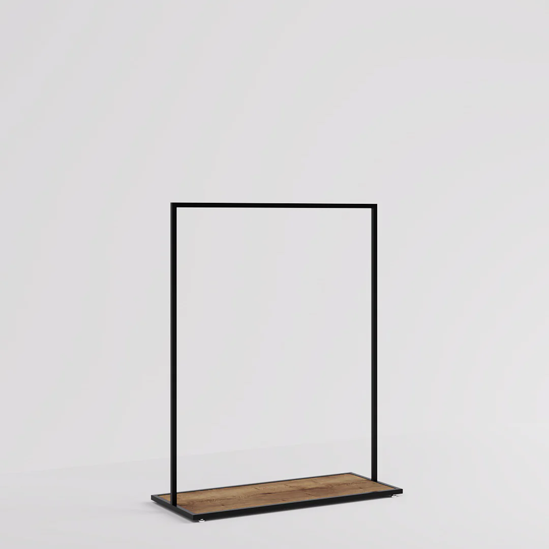 Konfektionsständer Como, schwarz mit Holzsockel, B 120, 3 Höhen - Image 12