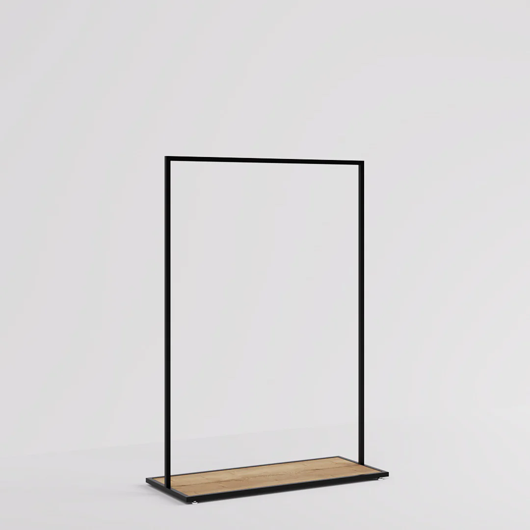 Konfektionsständer Como, schwarz mit Holzsockel, B 120, 3 Höhen - Image 14