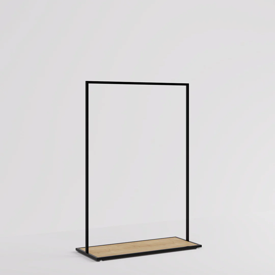Konfektionsständer Como, schwarz mit Holzsockel, B 120, 3 Höhen - Image 15