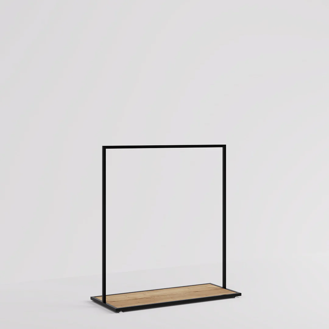 Konfektionsständer Como, schwarz mit Holzsockel, B 120, 3 Höhen - Image 4