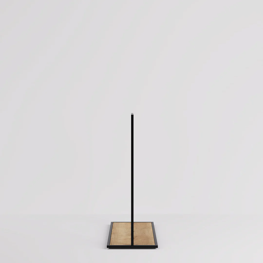 Konfektionsständer Como, schwarz mit Holzsockel, B 120, 3 Höhen - Image 6