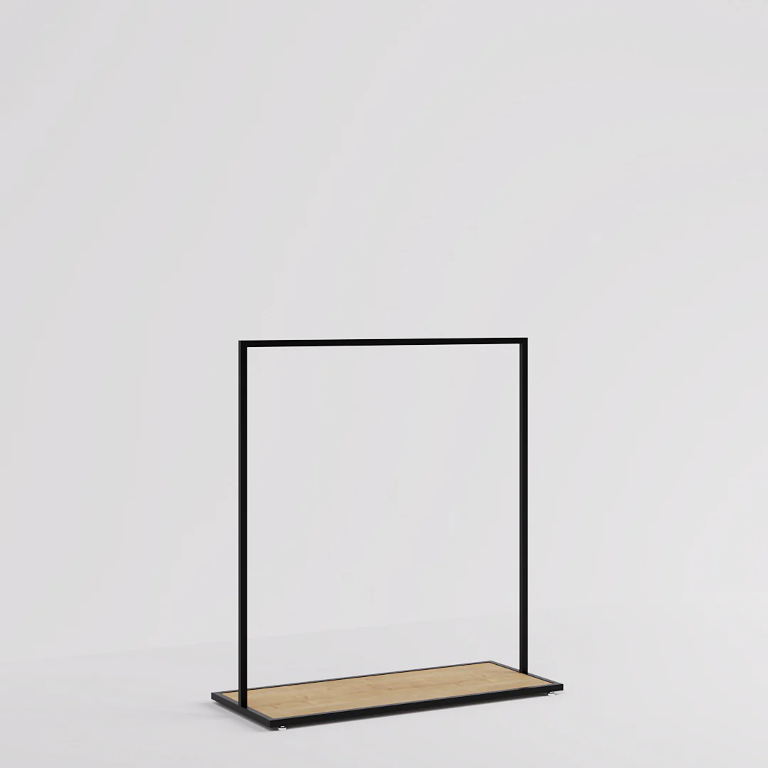 Konfektionsständer Como, schwarz mit Holzsockel, B 120, 3 Höhen - Image 7