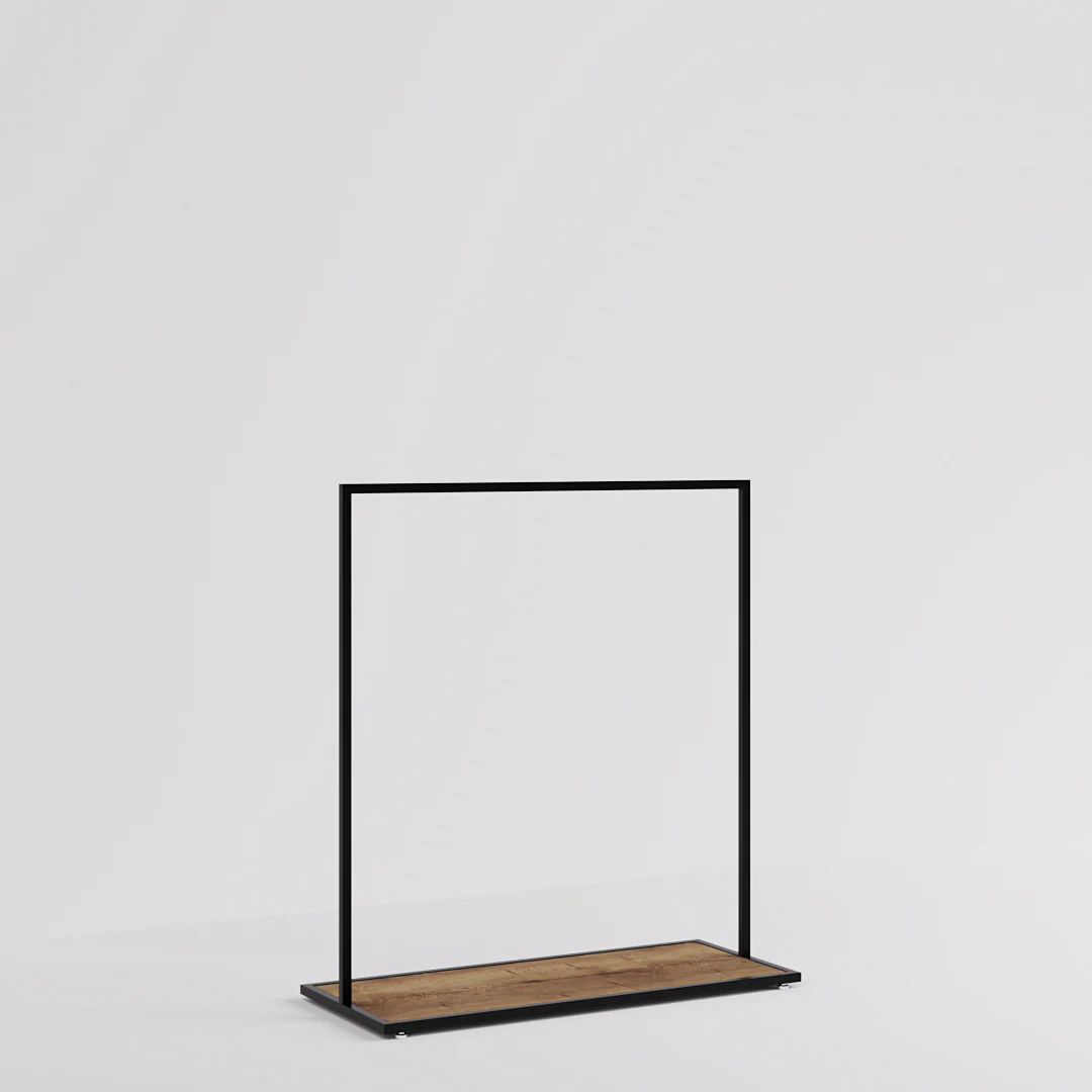 Konfektionsständer Como, schwarz mit Holzsockel, B 120, 3 Höhen - Image 8