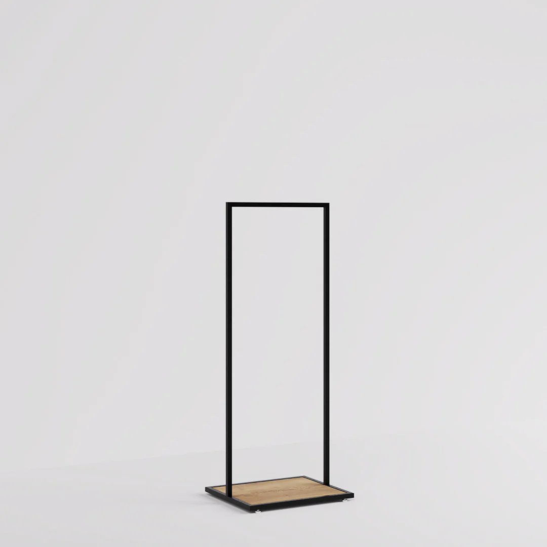 Konfektionsständer Como, schwarz mit Holzsockel, B 60, 3 Höhen - Image 10