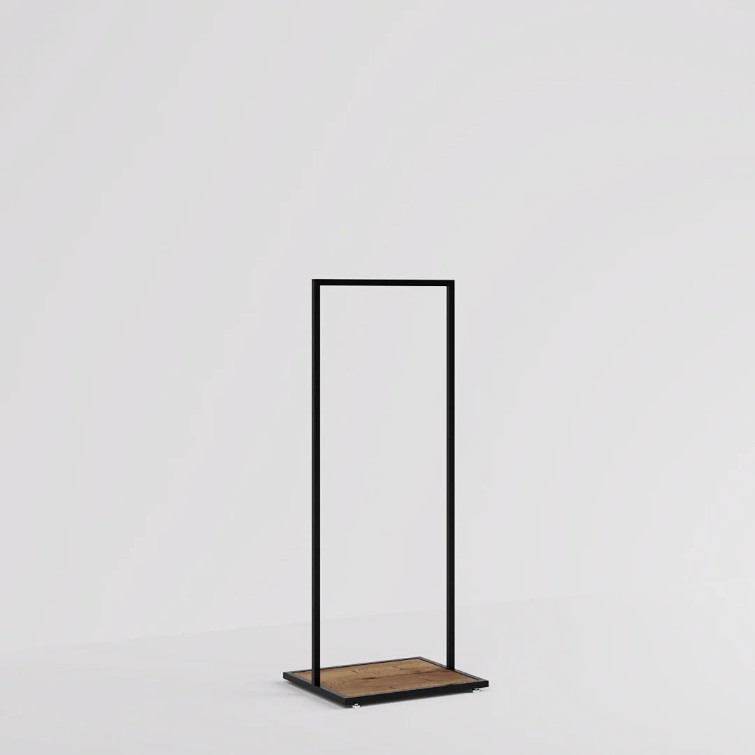 Konfektionsständer Como, schwarz mit Holzsockel, B 60, 3 Höhen - Image 12