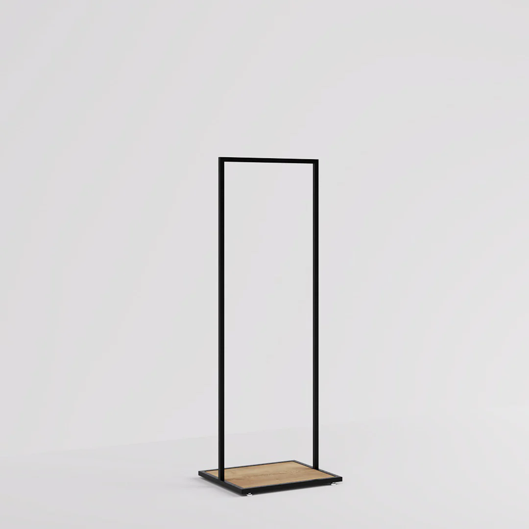 Konfektionsständer Como, schwarz mit Holzsockel, B 60, 3 Höhen - Image 14