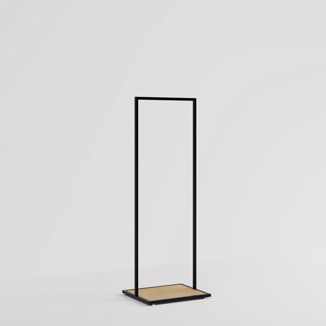 Konfektionsständer Como, schwarz mit Holzsockel, B 60, 3 Höhen - Image 15