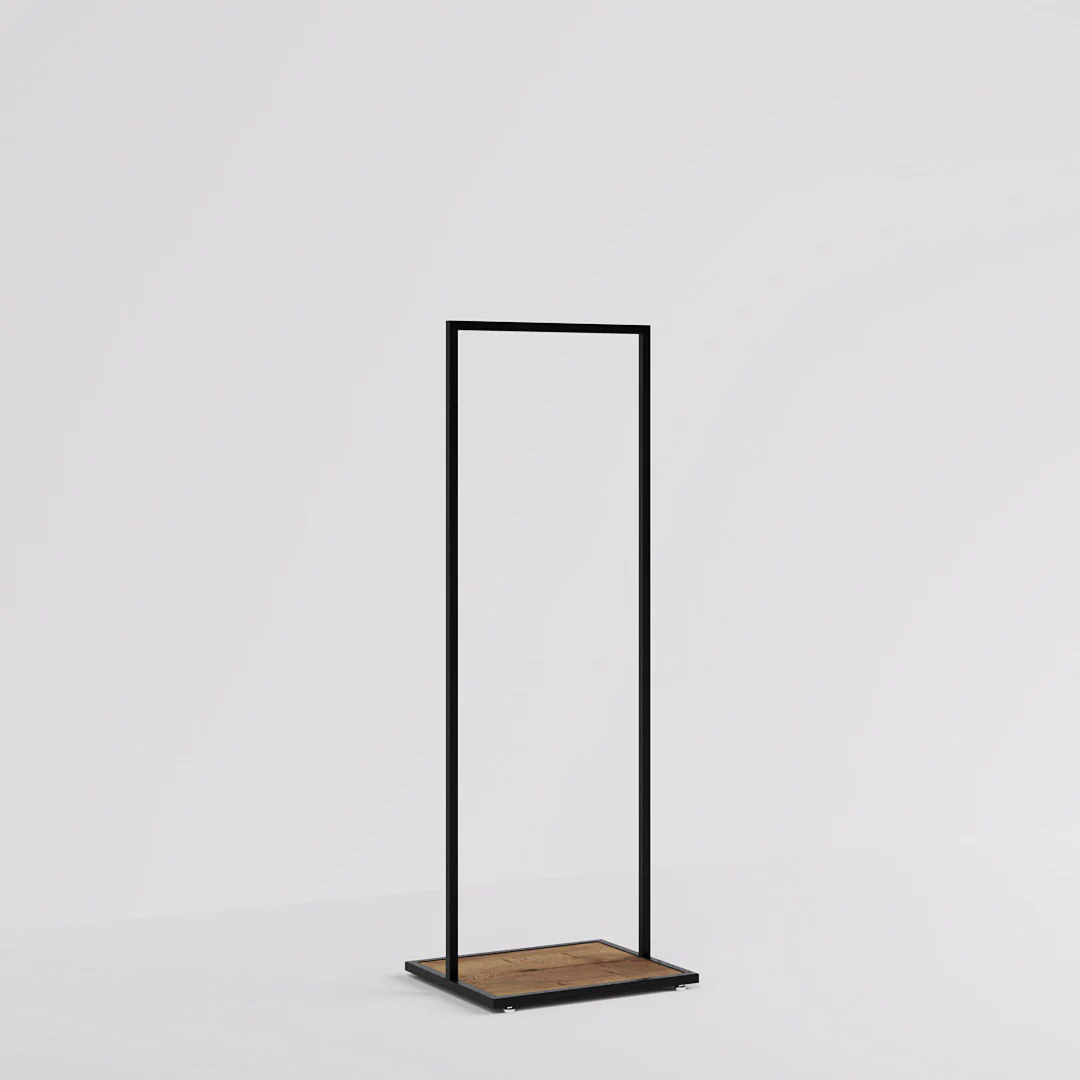 Konfektionsständer Como, schwarz mit Holzsockel, B 60, 3 Höhen - Image 16