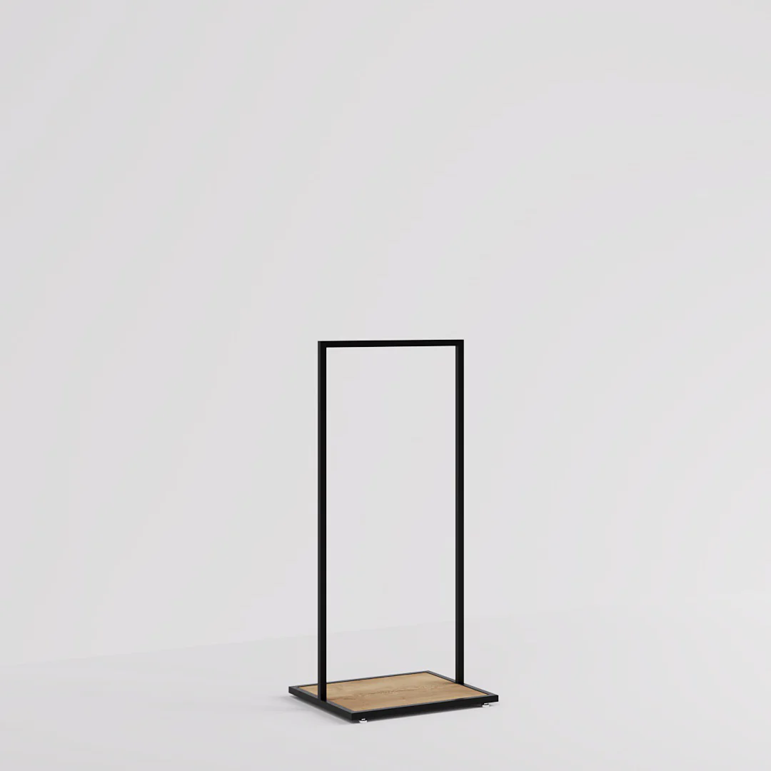 Konfektionsständer Como, schwarz mit Holzsockel, B 60, 3 Höhen - Image 4