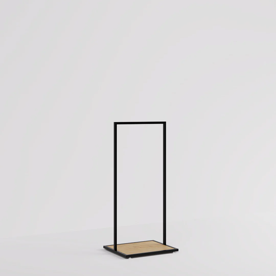 Konfektionsständer Como, schwarz mit Holzsockel, B 60, 3 Höhen - Image 7