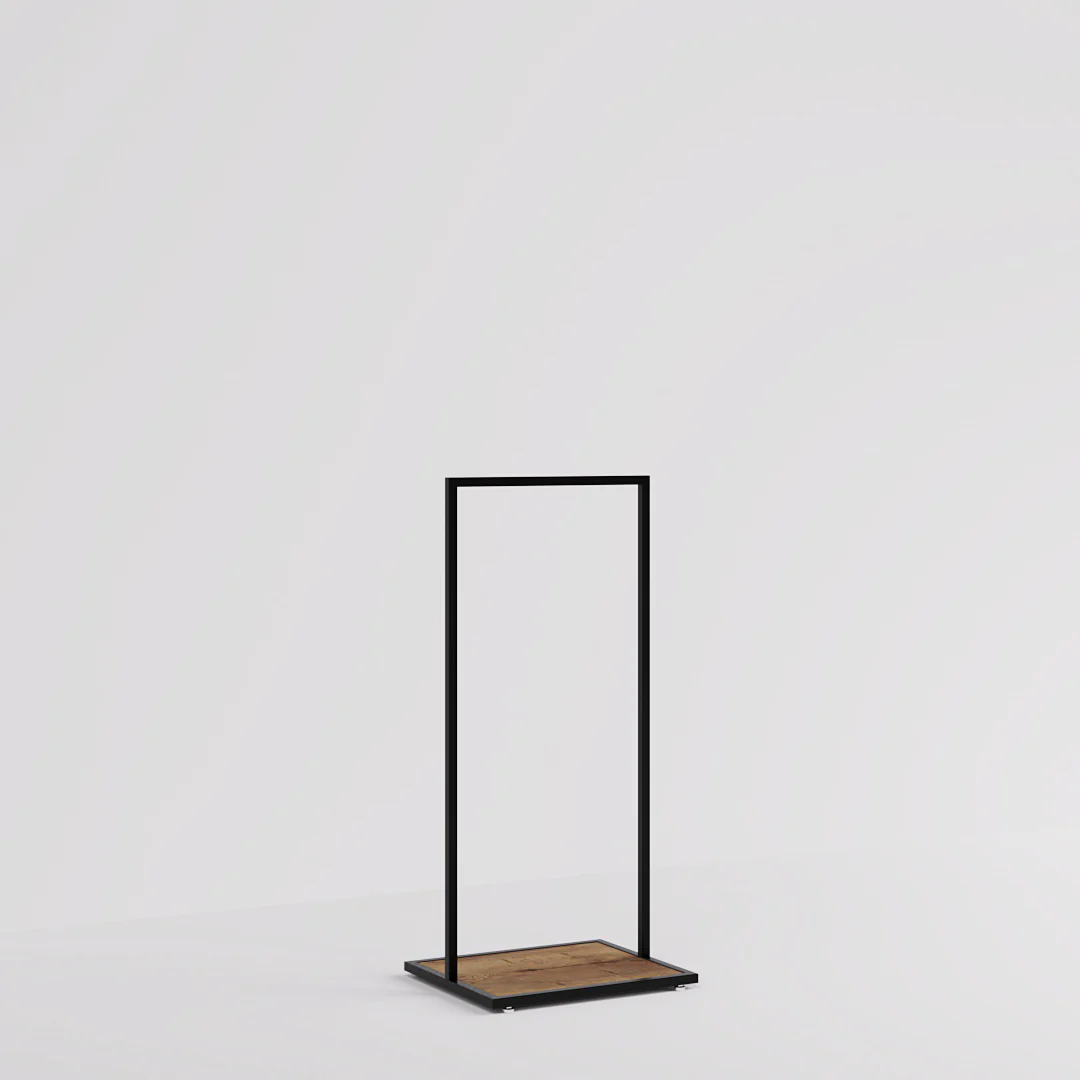 Konfektionsständer Como, schwarz mit Holzsockel, B 60, 3 Höhen - Image 8