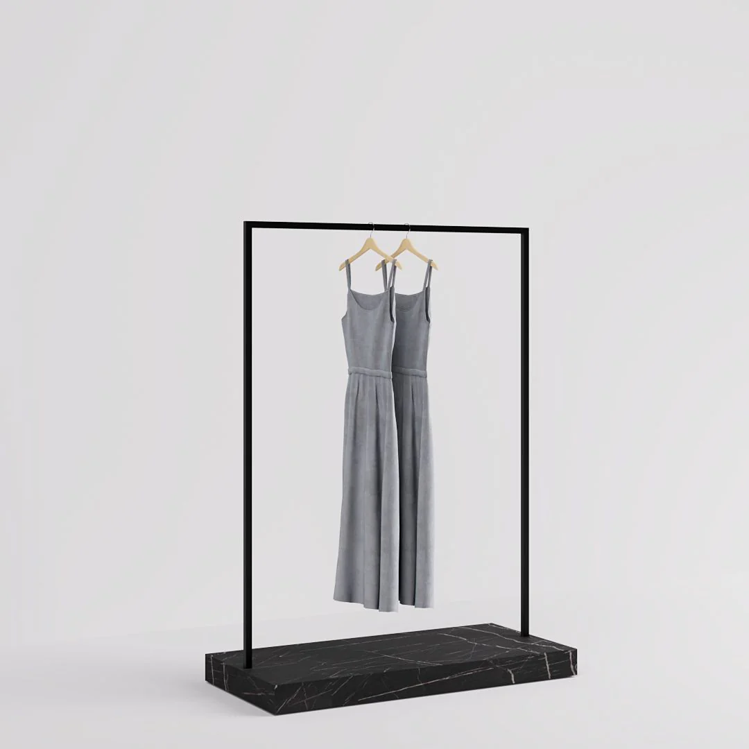 Konfektionsständer Kansas, Schwarz/Marmoroptik, B 125, 3 Höhen - Image 5