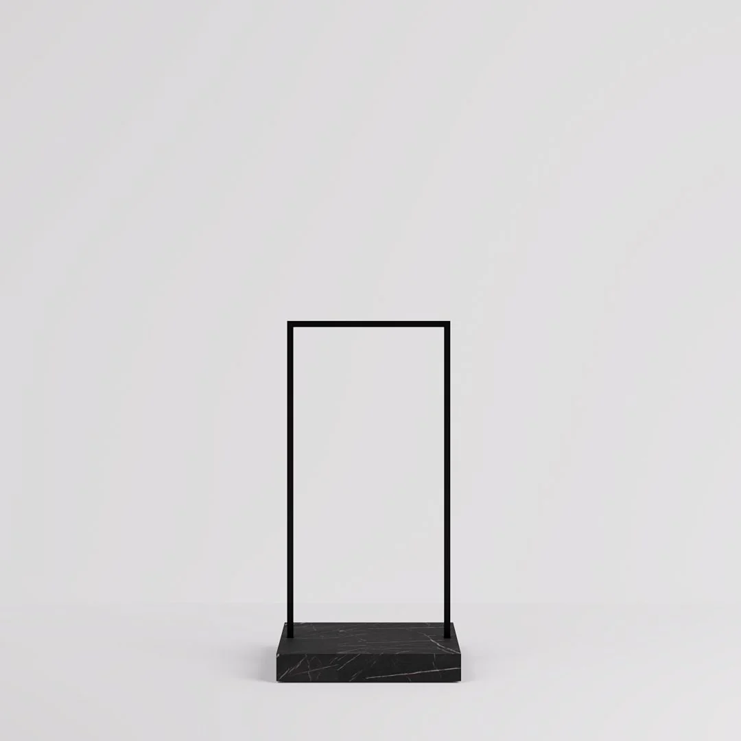 Konfektionsständer Kansas, Schwarz/Marmoroptik, B 65, 3 Höhen - Image 4