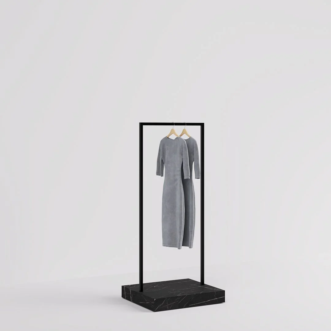 Konfektionsständer Kansas, Schwarz/Marmoroptik, B 65, 3 Höhen - Image 6