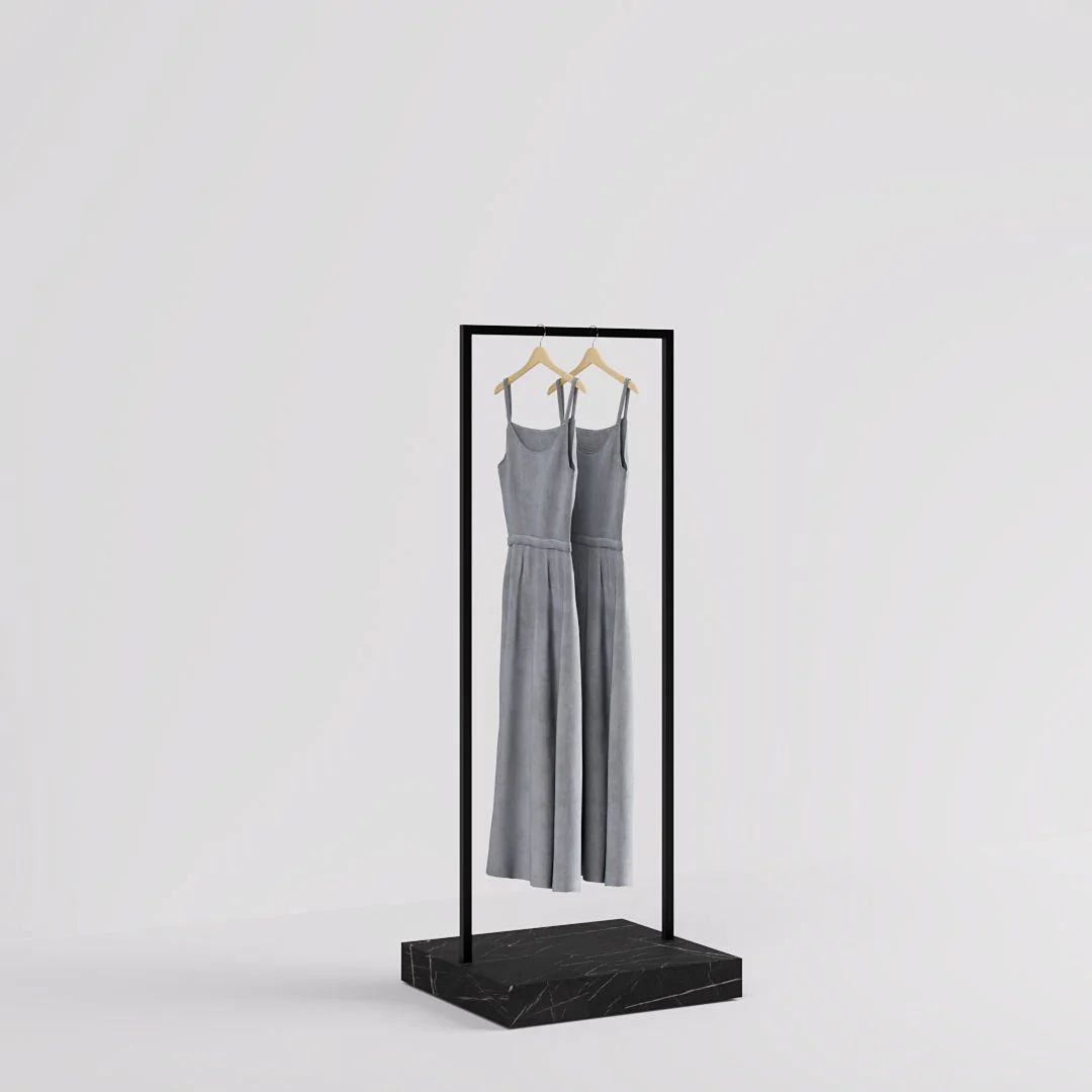 Konfektionsständer Kansas, Schwarz/Marmoroptik, B 65, 3 Höhen - Image 8