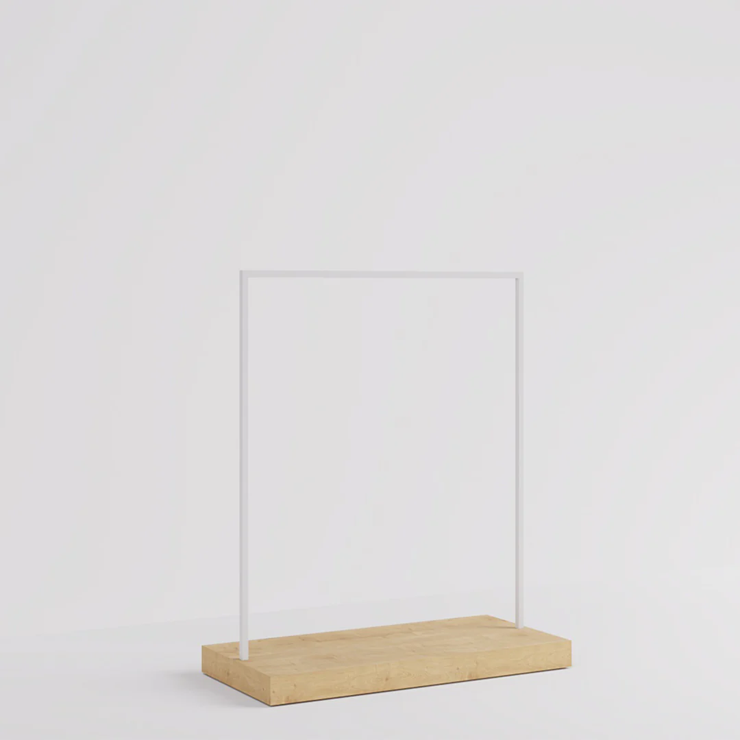 Konfektionsständer Kansas, Weiß/Holzoptik, B 125, 3 Höhen - Image 11