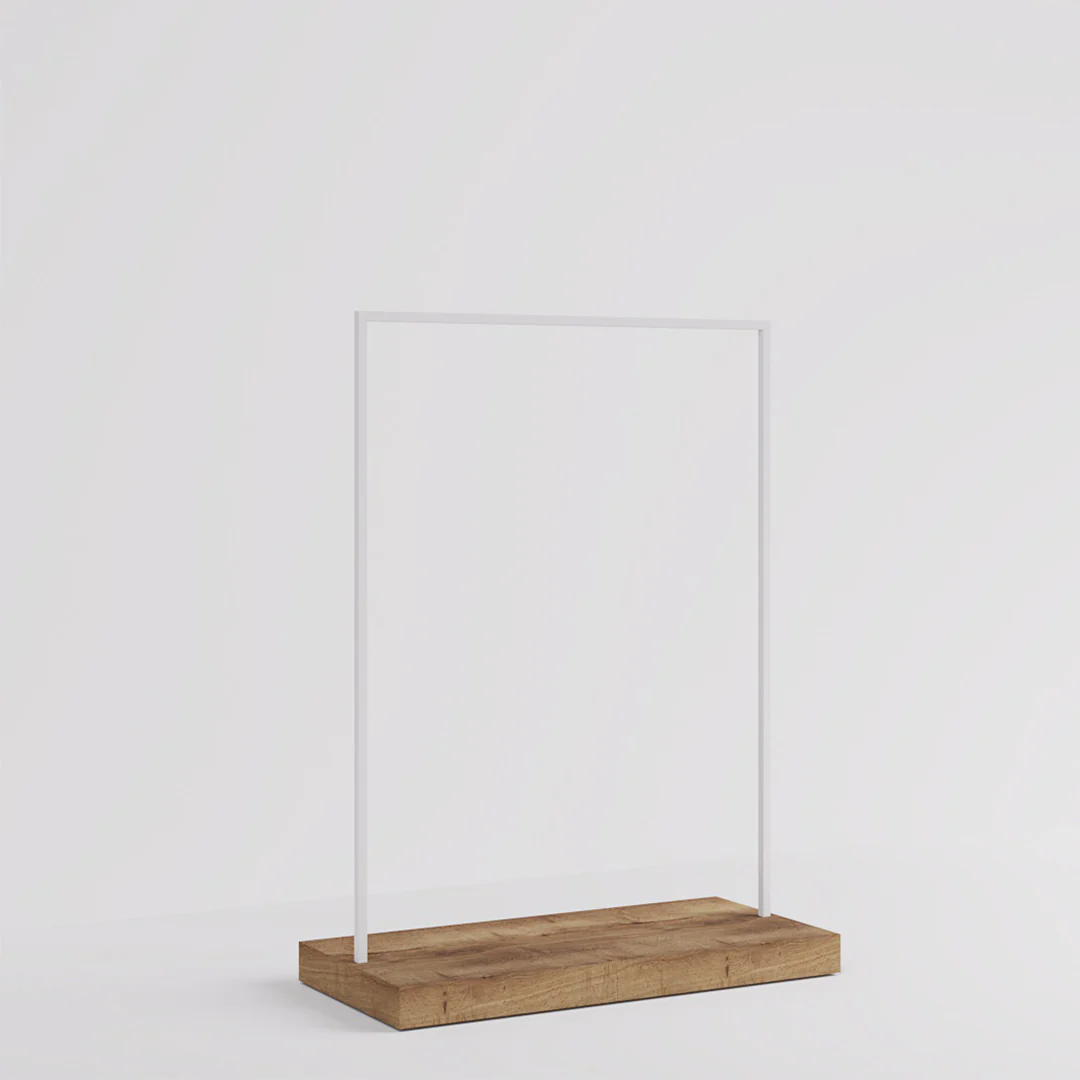 Konfektionsständer Kansas, Weiß/Holzoptik, B 125, 3 Höhen - Image 14
