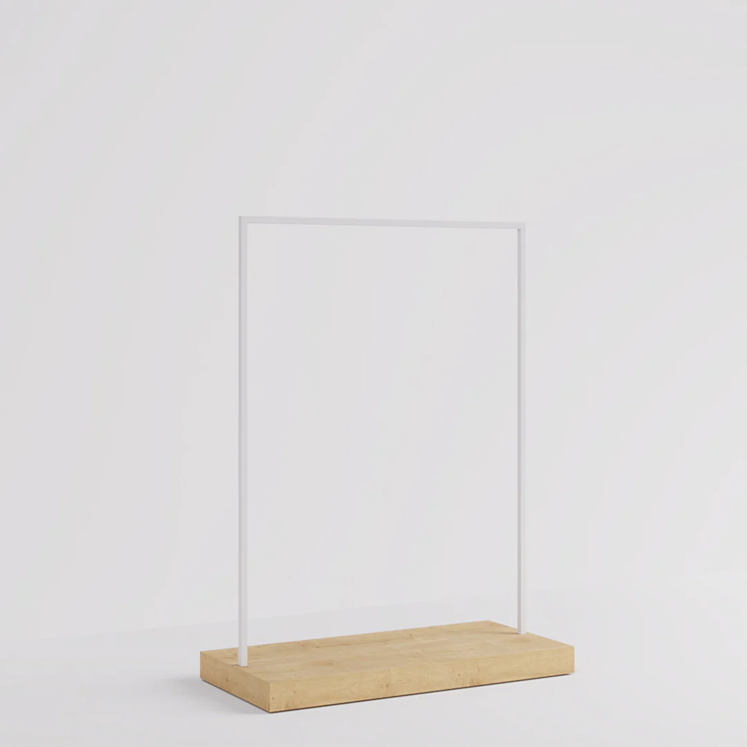 Konfektionsständer Kansas, Weiß/Holzoptik, B 125, 3 Höhen - Image 15