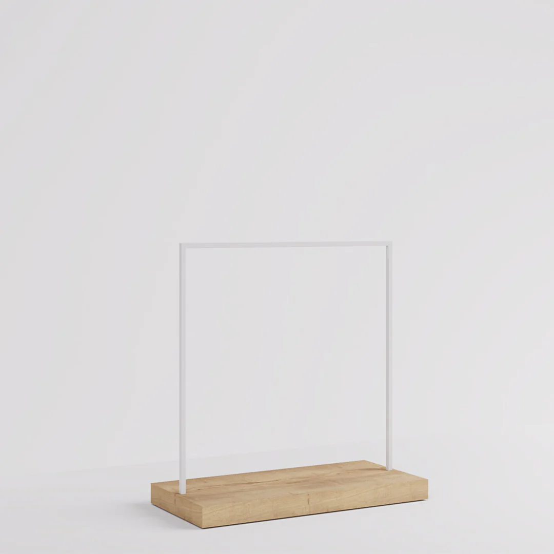 Konfektionsständer Kansas, Weiß/Holzoptik, B 125, 3 Höhen - Image 5