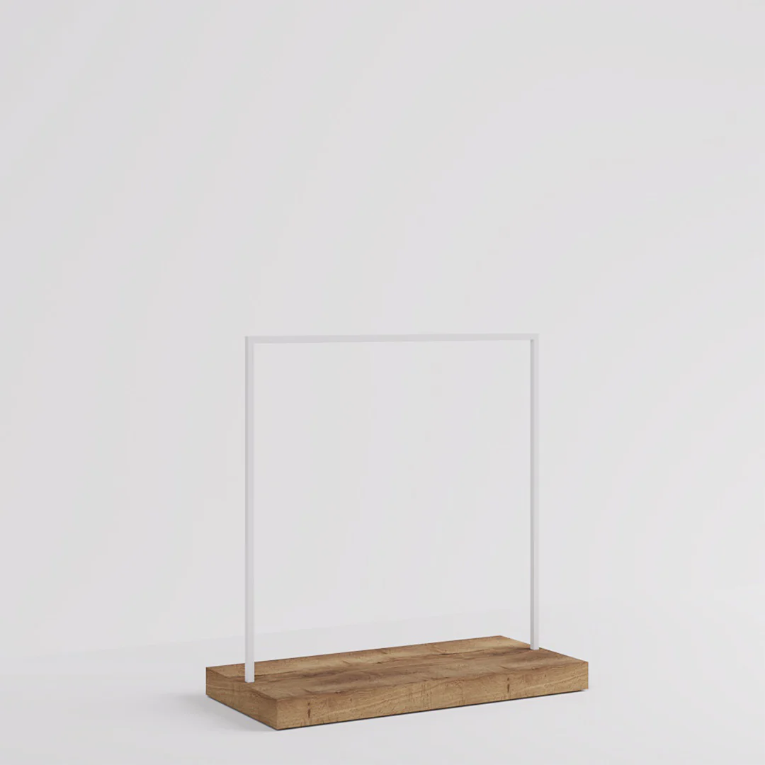 Konfektionsständer Kansas, Weiß/Holzoptik, B 125, 3 Höhen - Image 6