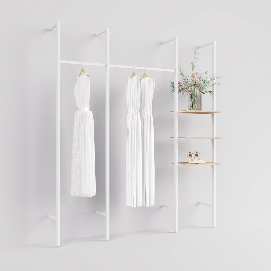 Ladenbausystem Ceres Regalsystem, Brautmode
