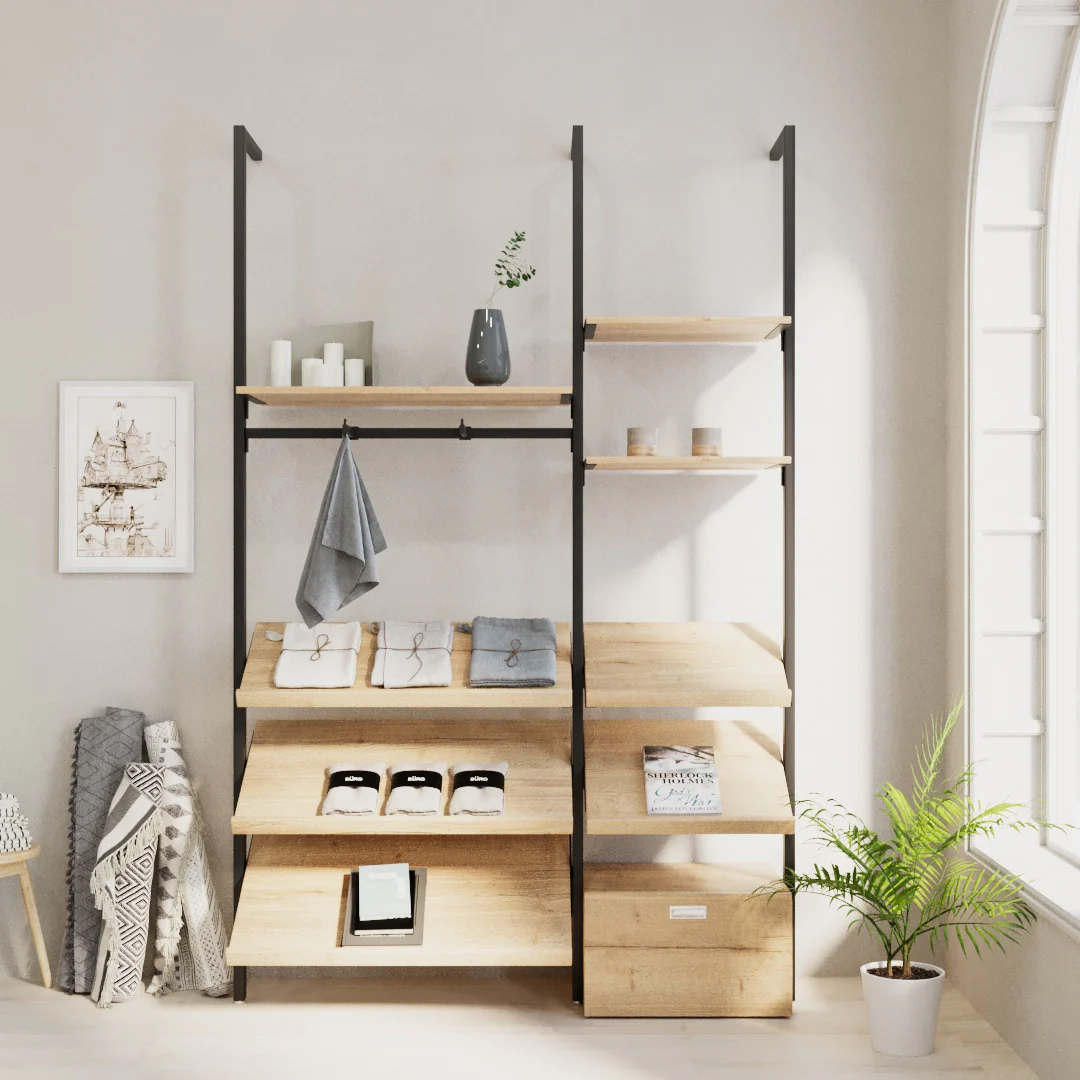 Ladenbausystem Ceres Regalsystem, Home Deko, Style 2, schwarz - Image 3