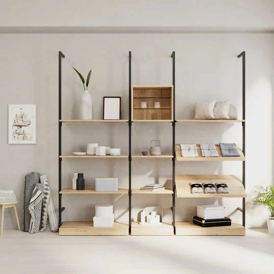 Ladenbausystem Ceres Regalsystem, Home Deko, Style 4, schwarz - Image 3