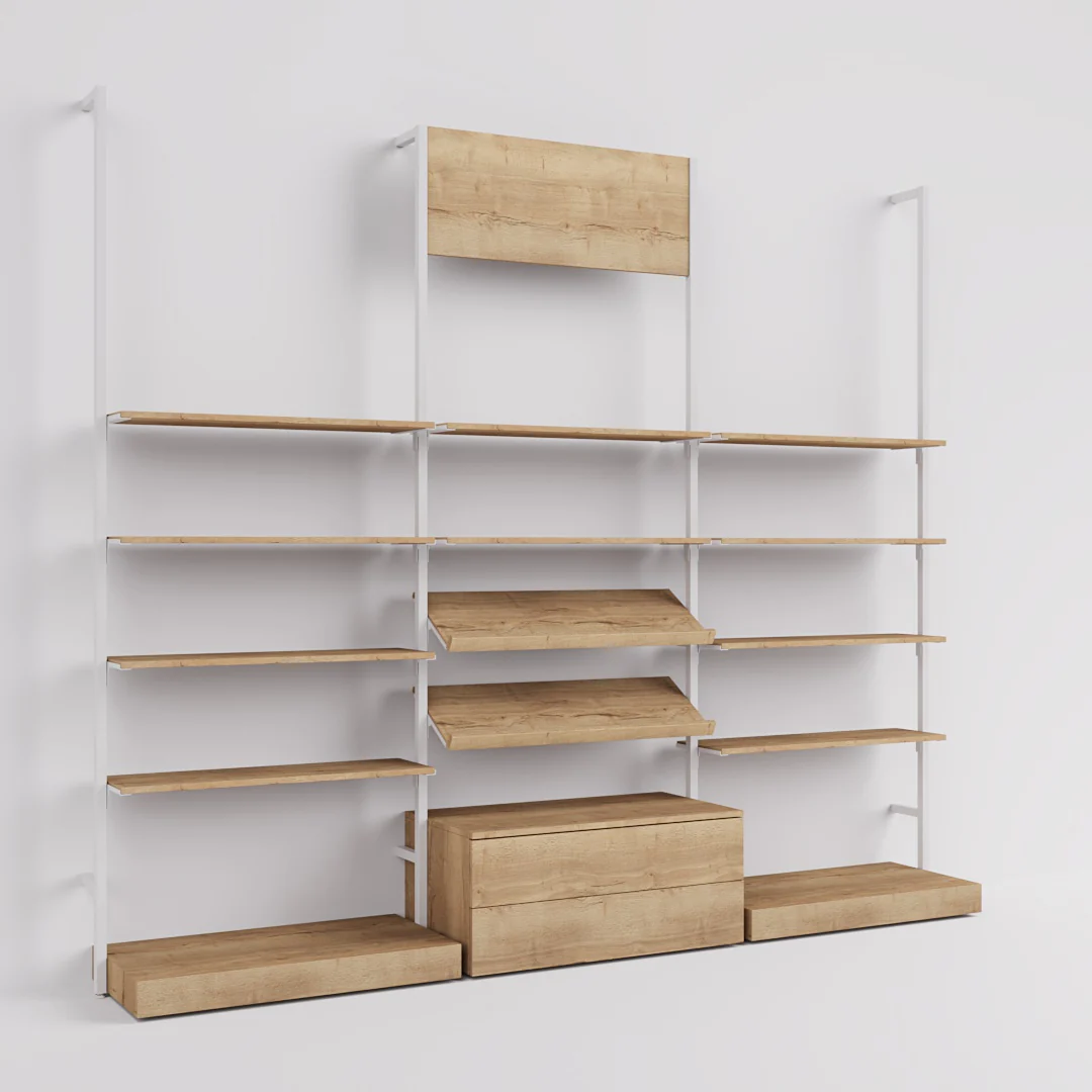 Ladenbausystem Cetus - Klassik - Style 4, in weiß - Image 6