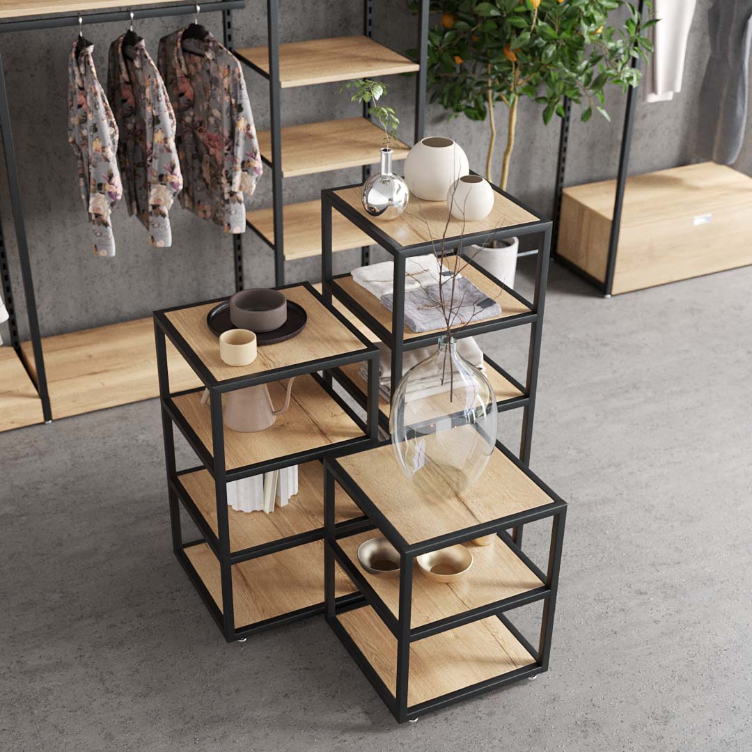 Verkaufstisch Fargo, mit Holzfachböden - Image 4