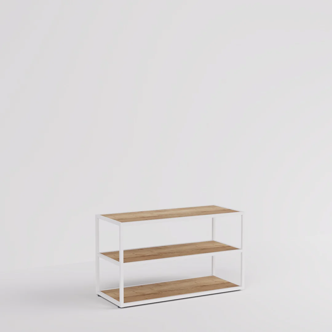 Vorlagetisch Como mit Holzablageböden, weiß - Image 10