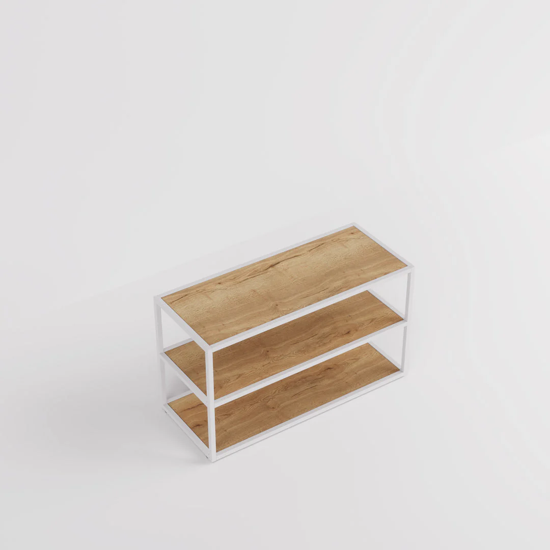 Vorlagetisch Como mit Holzablageböden, weiß - Image 12