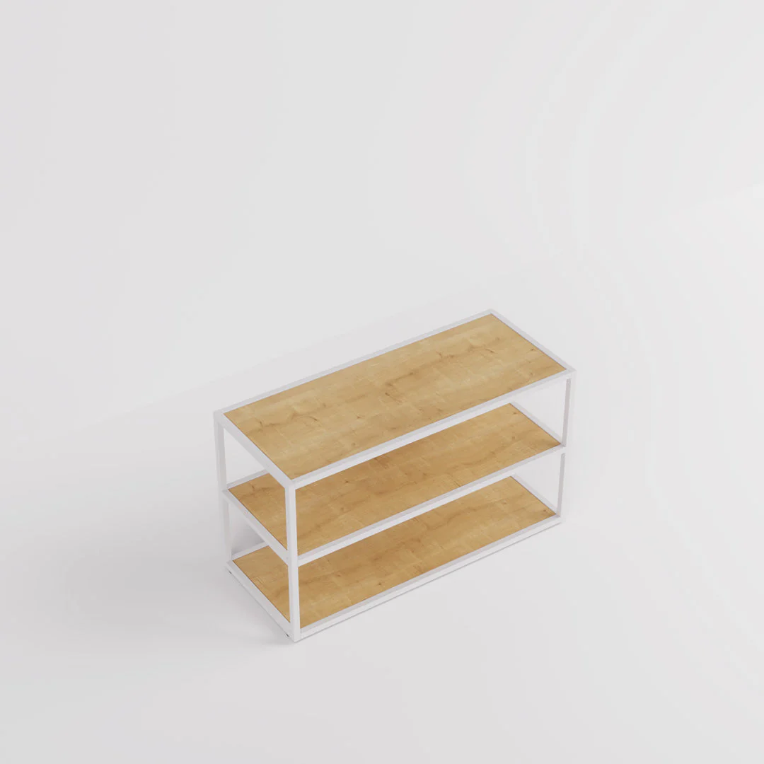Vorlagetisch Como mit Holzablageböden, weiß - Image 15