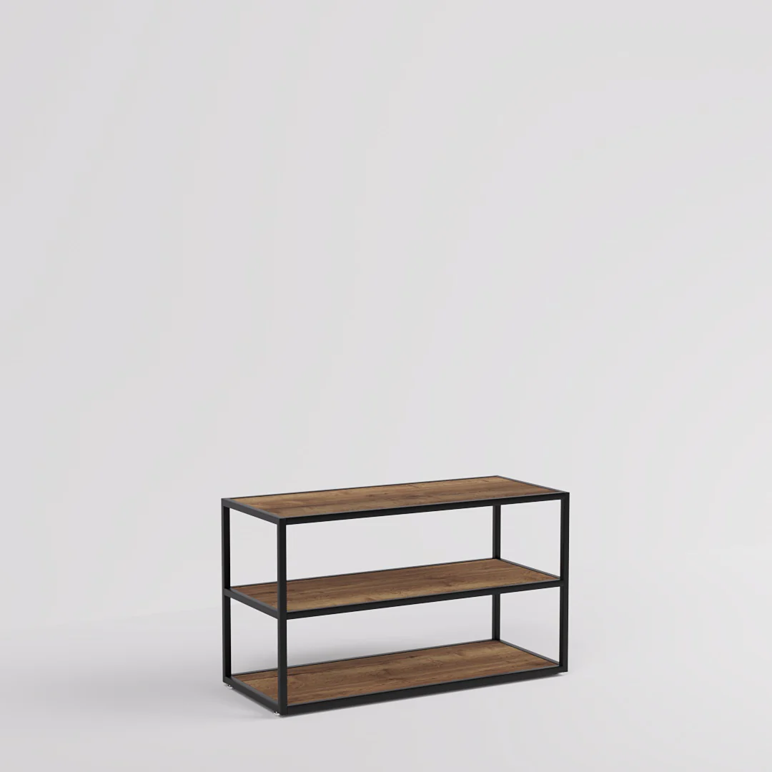 Vorlagetisch Como mit Holzablageböden, schwarz - Image 10