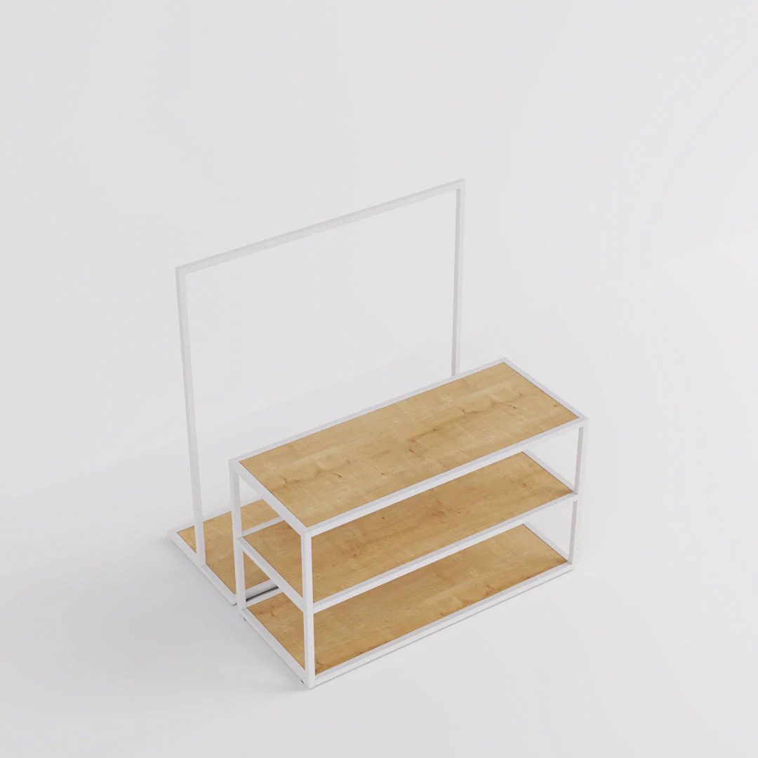 Vorlagetisch & Konfektionsständer Set Como, in weiß / Holzoptik - Image 10
