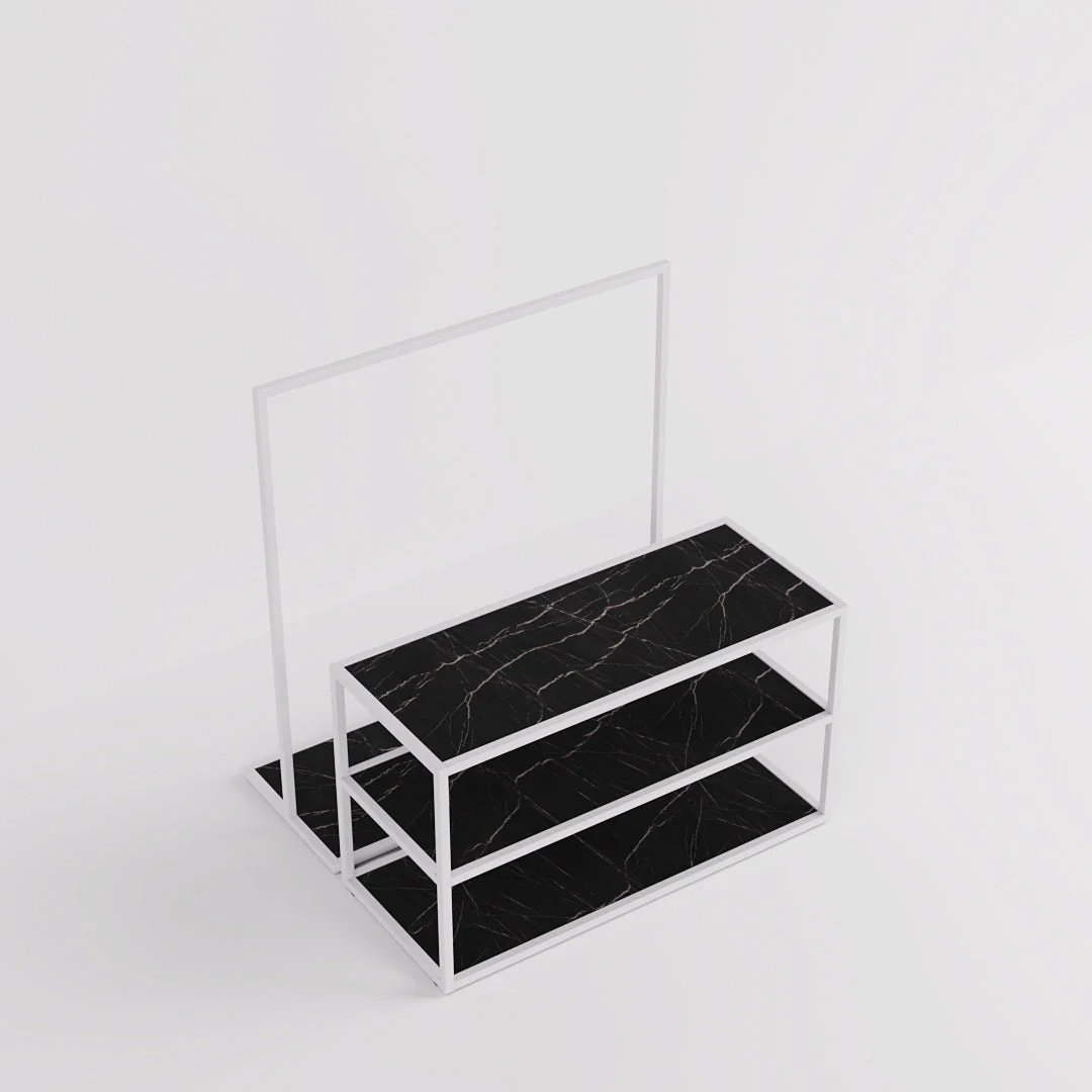 Vorlagetisch & Konfektionsständer Set Como, in weiß / Holzoptik - Image 11