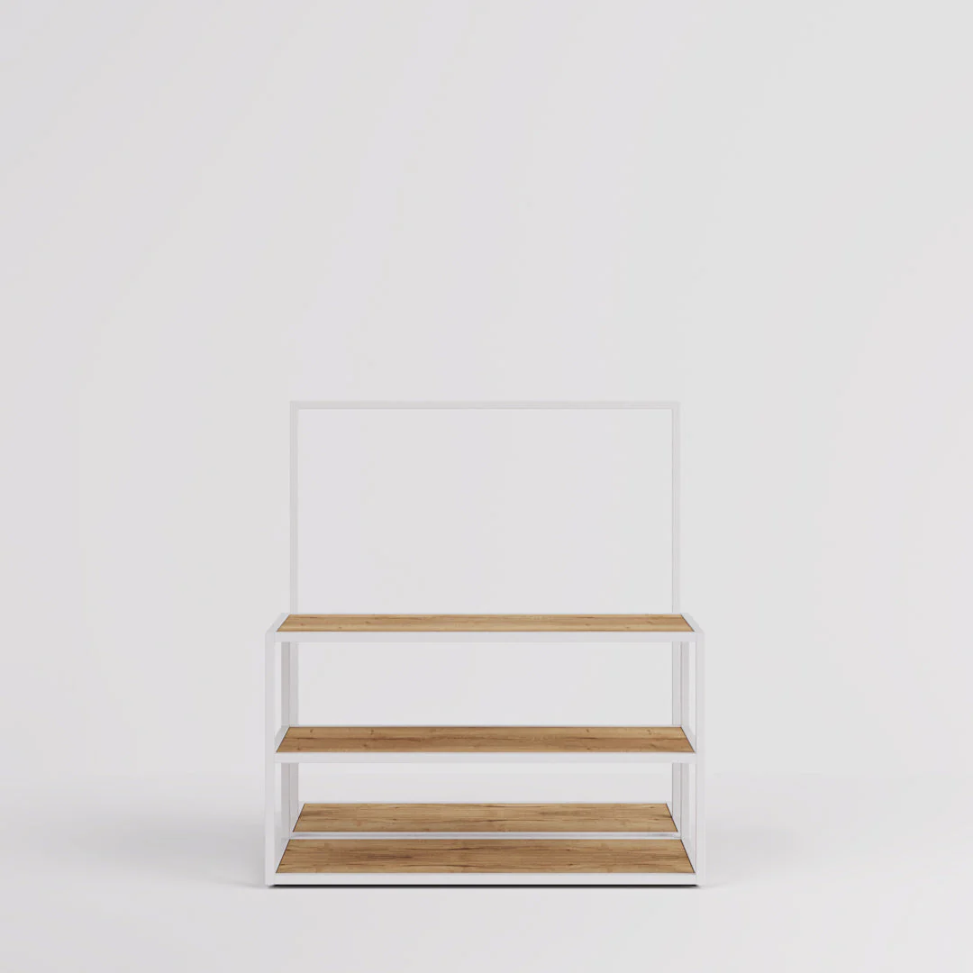 Vorlagetisch & Konfektionsständer Set Como, in weiß / Holzoptik - Image 6