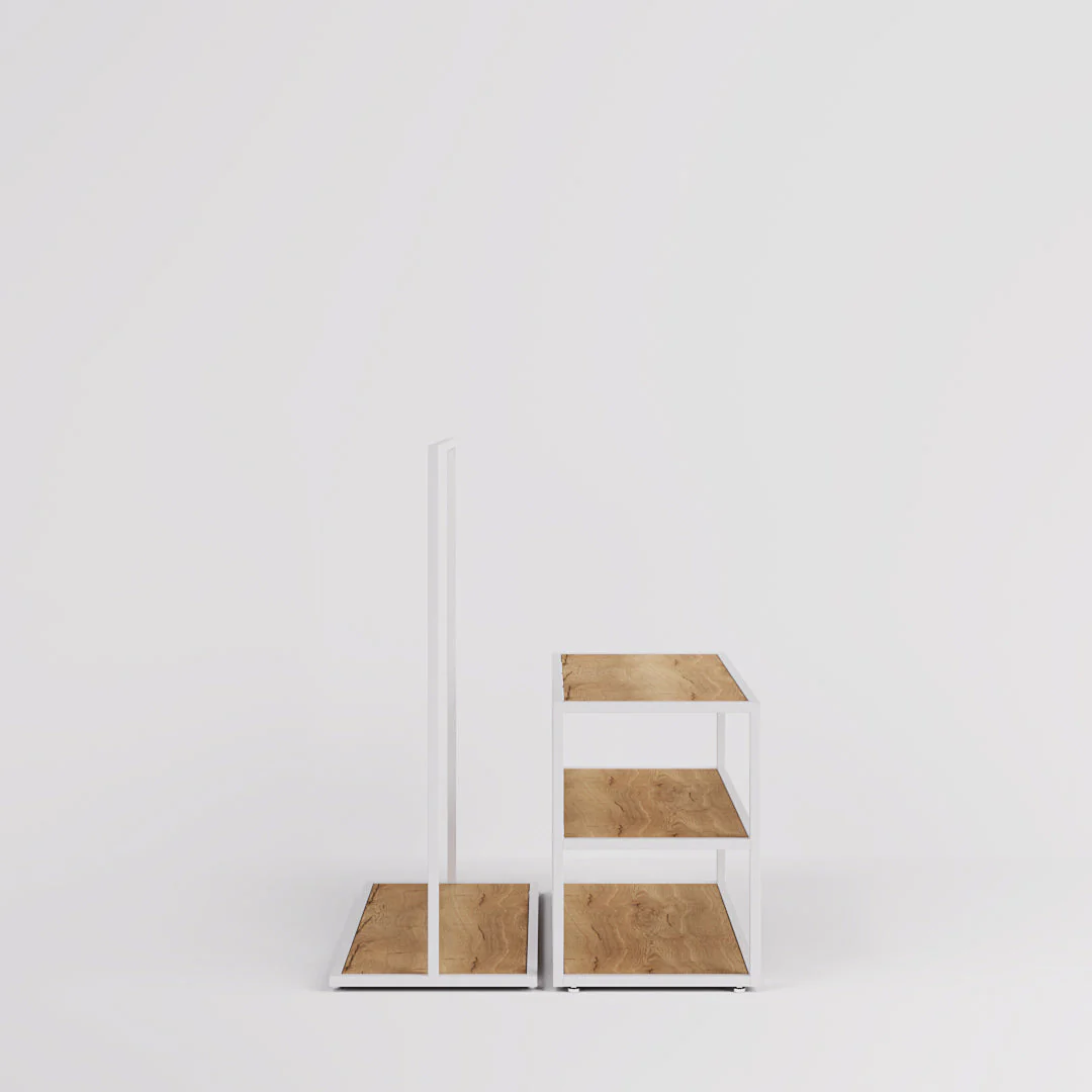 Vorlagetisch & Konfektionsständer Set Como, in weiß / Holzoptik - Image 7