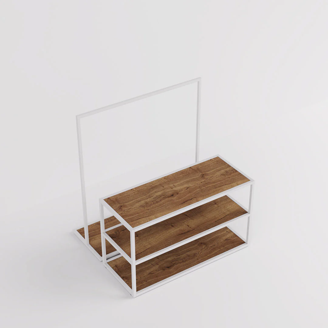 Vorlagetisch & Konfektionsständer Set Como, in weiß / Holzoptik - Image 9